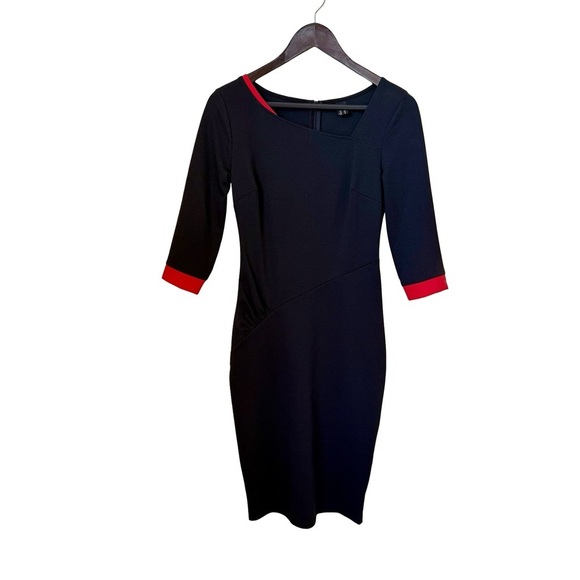 VfEmage Women's Elegant Colorblock Contrast Work Business Pencil Dress Size S - Picture 8 of 9